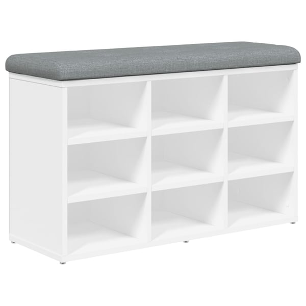vidaXL skobænk 82x32x50 cm konstrueret træ hvid