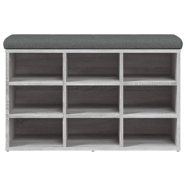 vidaXL skobænk 82x32x50 cm konstrueret træ grå sonoma-eg