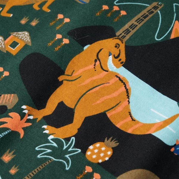 vidaXL Pyjamas for barn med lange ermer mørkegrønn 92