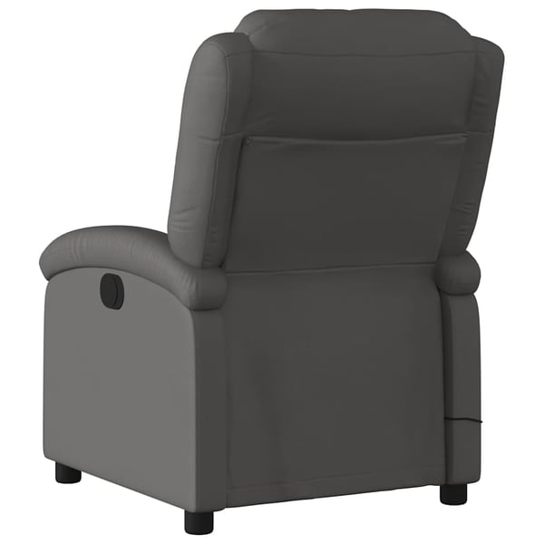 vidaXL Massagefåtölj grå äkta läder