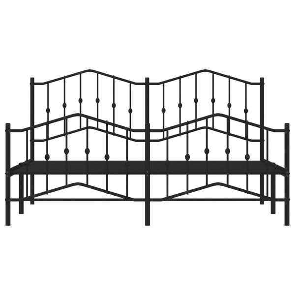 vidaXL Sengeramme i metall med hode- og fotgavl svart 183x213 cm