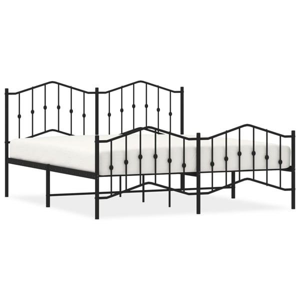 vidaXL Sengeramme i metall med hode- og fotgavl svart 183x213 cm