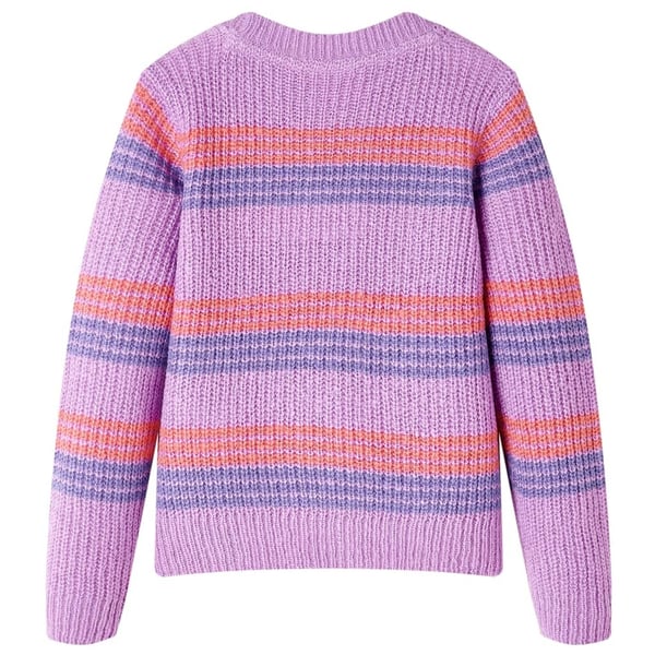 vidaXL Barnegenser stripet strikket lilla og rosa 140
