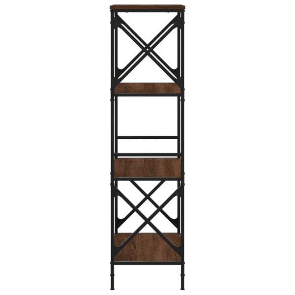 vidaXL bogreol 4 hylder 59x35x132 cm konstrueret træ brunt eg
