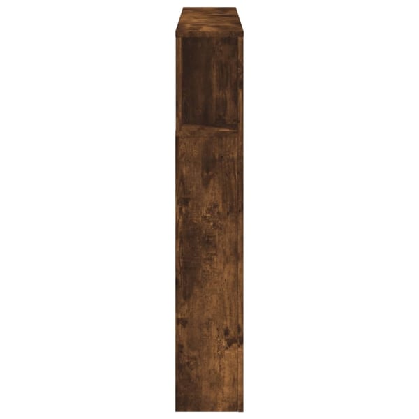 vidaXL Sengegavl med LED røkt eik 120x18,5x103,5 cm konstruert tre