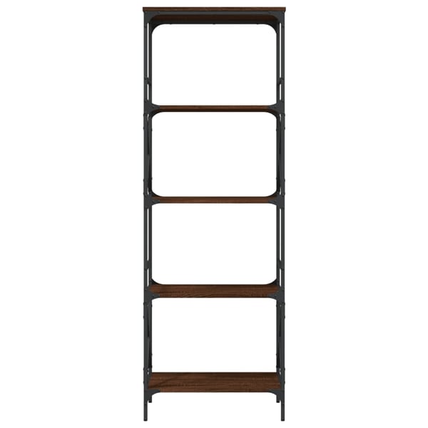 vidaXL bogreol med 5 hylder 59x35x171 cm konstrueret træ brunt eg
