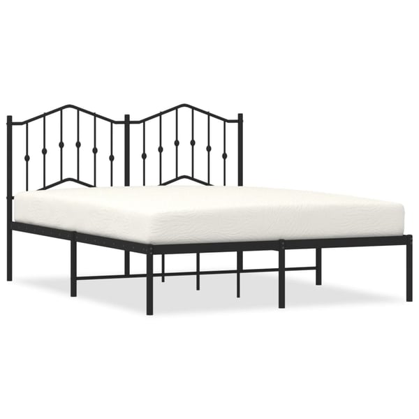 vidaXL Sengeramme i metall med hodegavl svart 140x190 cm