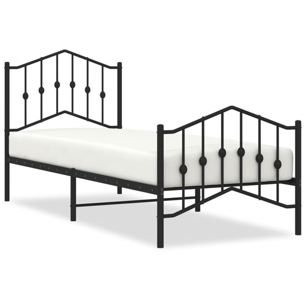 vidaXL Sengeramme i metall med hode- og fotgavl svart 80x200 cm
