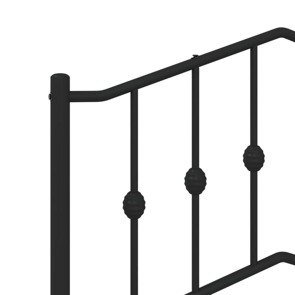 vidaXL Sengeramme i metall med sengegavl svart 183x213 cm