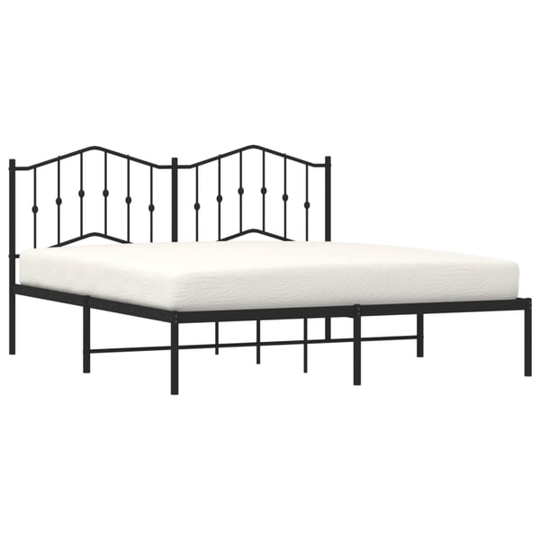 vidaXL Sengeramme i metall med sengegavl svart 183x213 cm