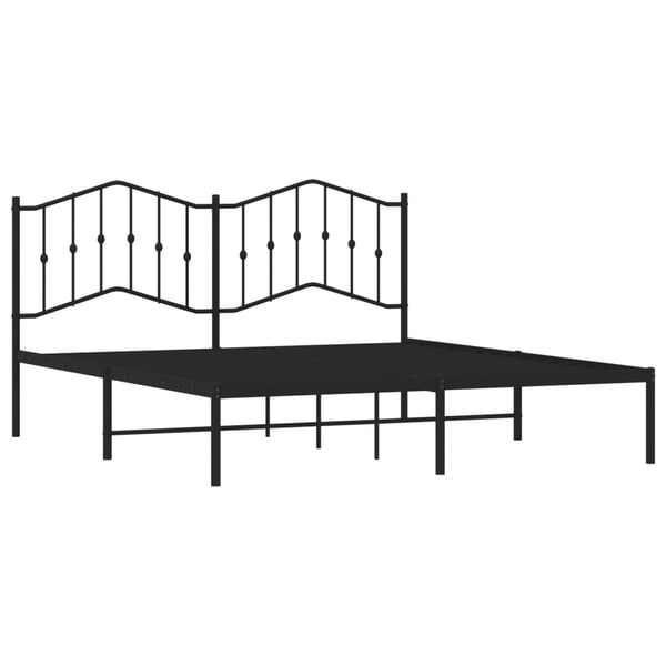 vidaXL Sengeramme i metall med sengegavl svart 183x213 cm