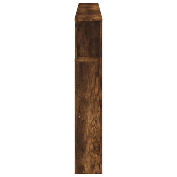 vidaXL Sengegavl med LED røkt eik 180x18,5x103,5 cm konstruert tre