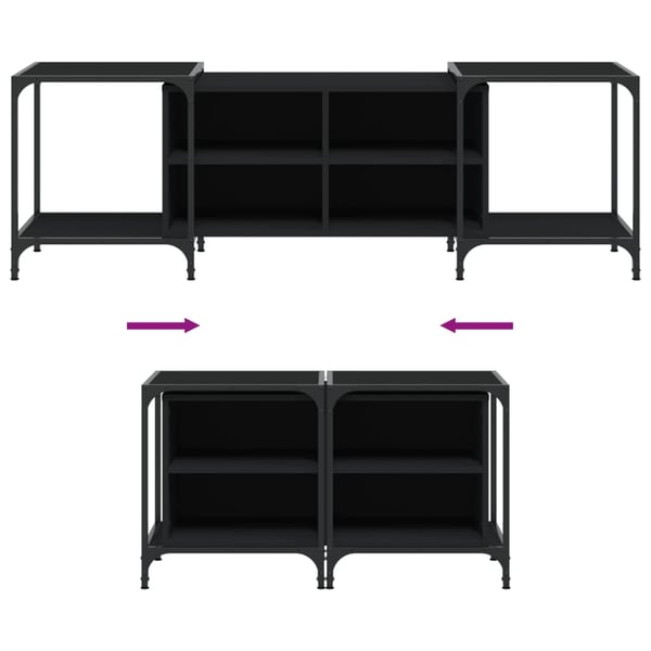 vidaXL TV-benk svart 153x37x50 cm konstruert tre