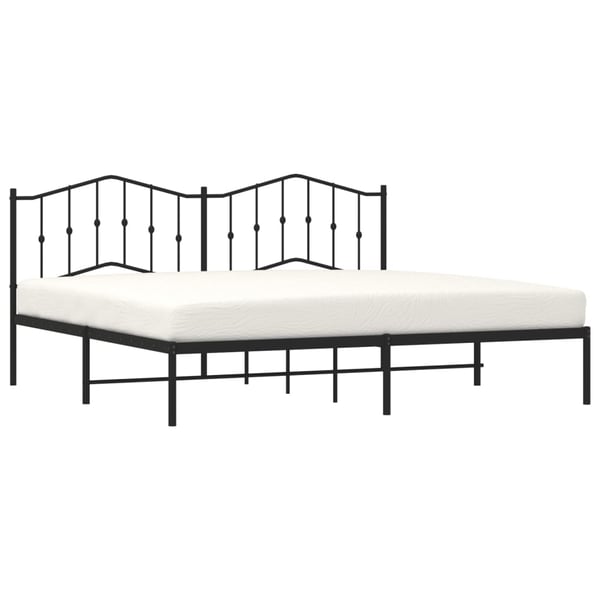 vidaXL Sengeramme i metall med sengegavl svart 193x203 cm