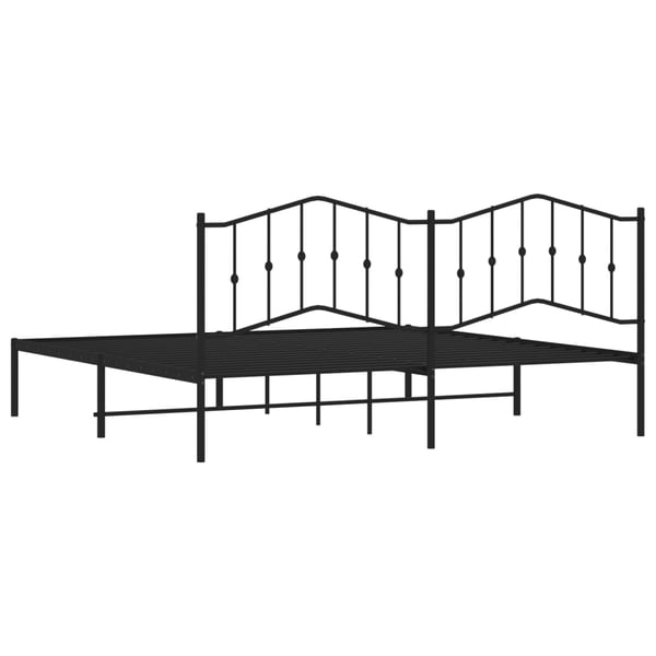 vidaXL Sengeramme i metall med sengegavl svart 193x203 cm