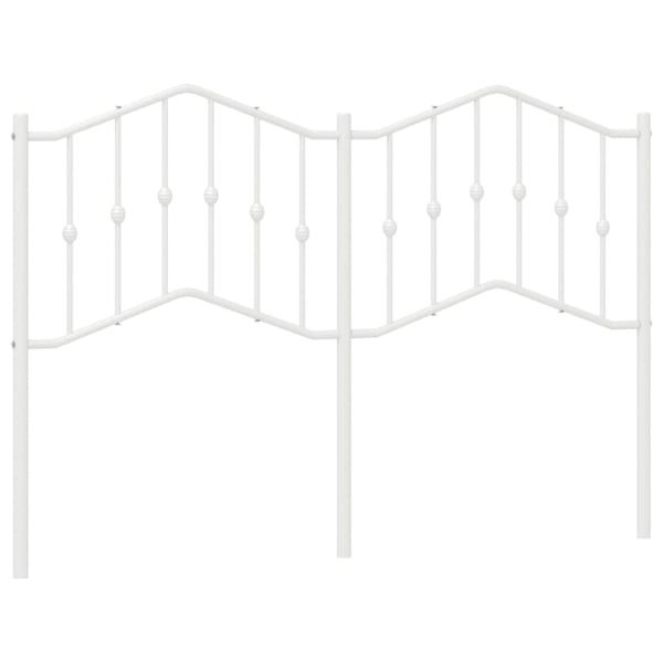 vidaXL Utskiftbar sengegavl i metall hvit 140 cm