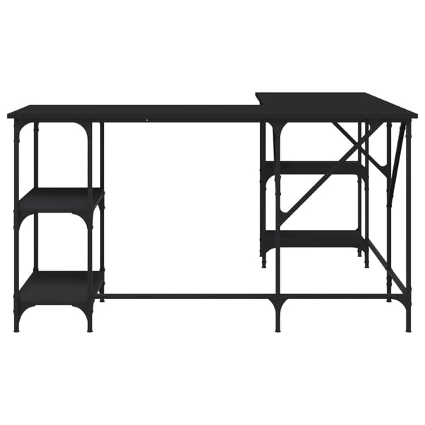 vidaXL Skrivebord svart 139x139x75 cm konstruert tre