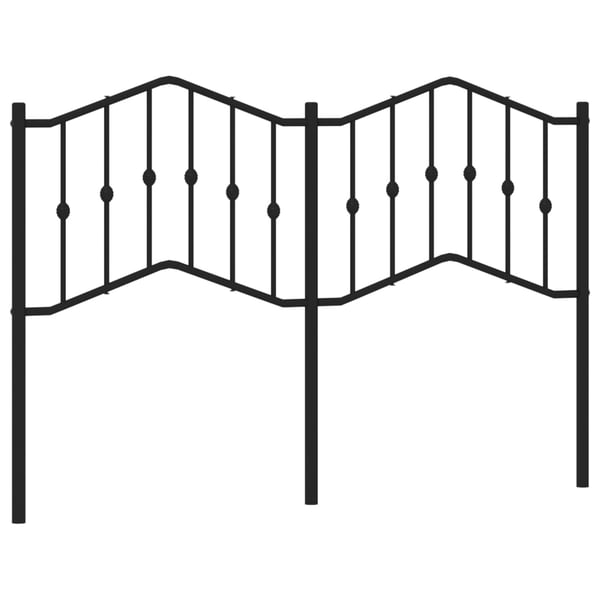 vidaXL Utskiftbar sengegavl i metall svart 150 cm