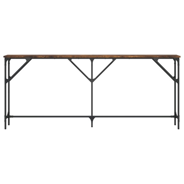 vidaXL konsolbord 180x23x75 cm konstrueret træ røget egetræsfarve