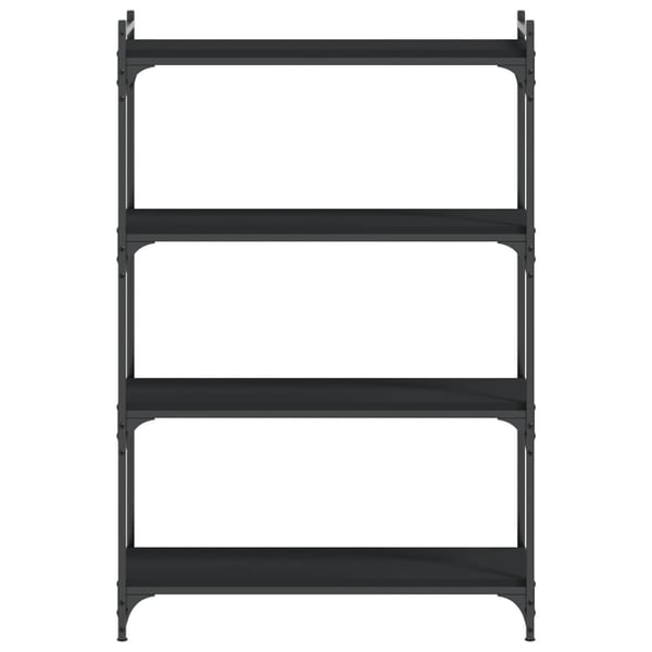 vidaXL bogreol med 4 hylder 80x30x120 cm konstrueret træ sort
