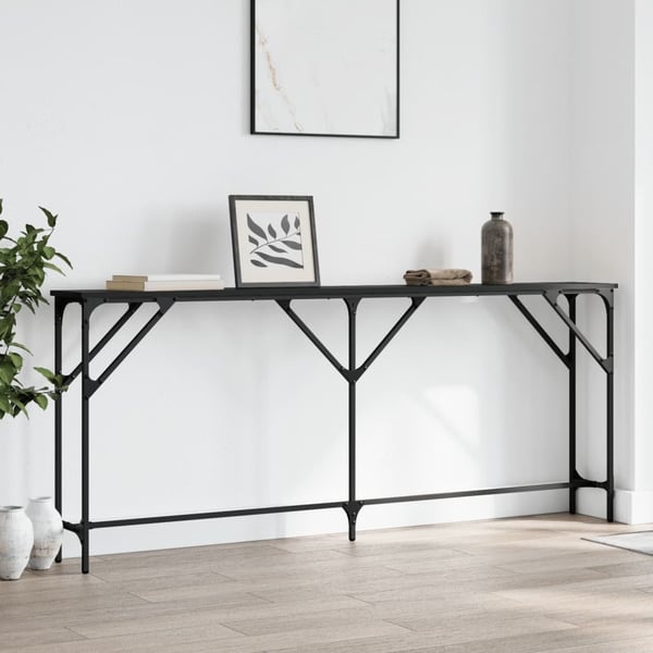 vidaXL konsolbord 180x23x75 cm konstrueret træ sort