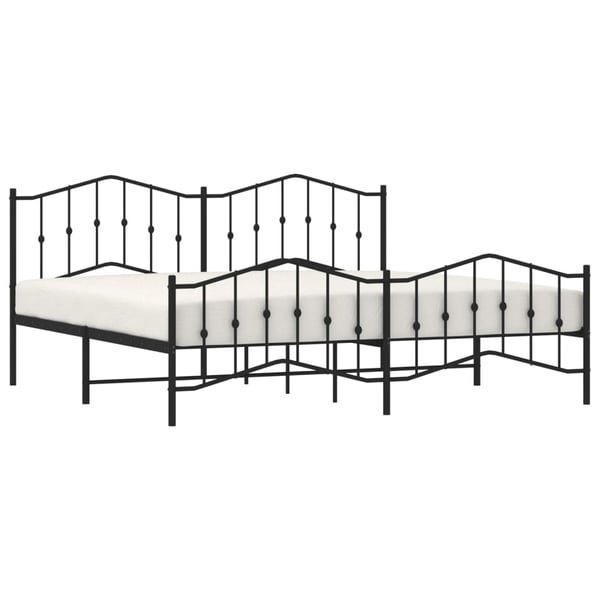 vidaXL Sengeramme i metall med hode- og fotgavl svart 193x203 cm