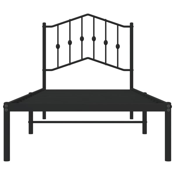 vidaXL Sengeramme i metall med hodegavl svart 80x200 cm