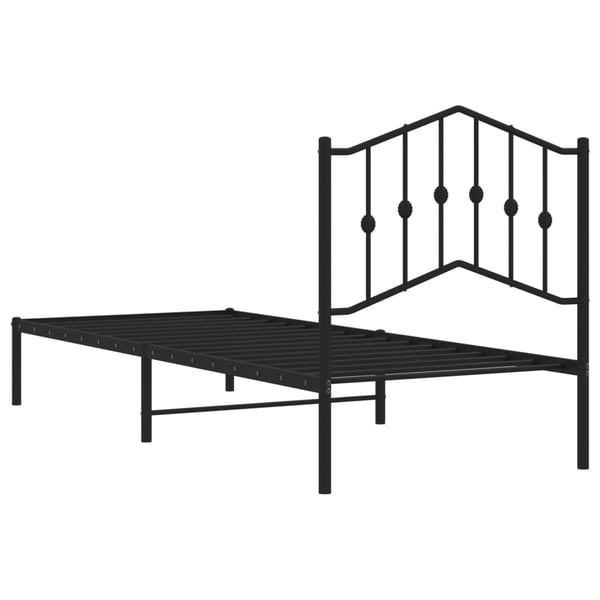 vidaXL Sengeramme i metall med hodegavl svart 80x200 cm