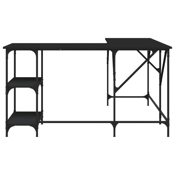 vidaXL Skrivebord svart 139x139x75 cm konstruert tre