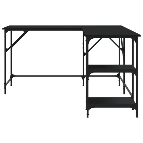 vidaXL Skrivebord svart 139x139x75 cm konstruert tre