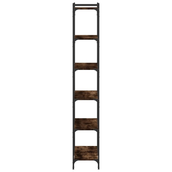 vidaXL bogreol 6 hylder 80x30x188 cm konstrueret træ røget eg