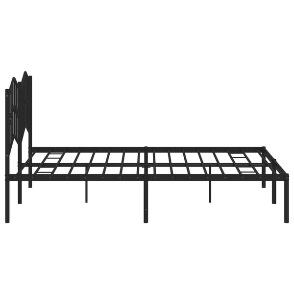 vidaXL Sengeramme i metall med sengegavl svart 180x200 cm