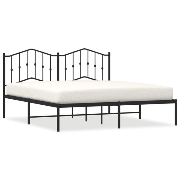 vidaXL Sengeramme i metall med sengegavl svart 180x200 cm