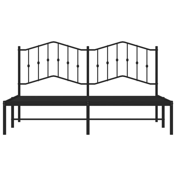 vidaXL Sengeramme i metall med sengegavl svart 180x200 cm