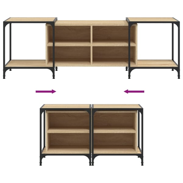 vidaXL TV-benk sonoma eik 153x37x50 cm konstruert tre