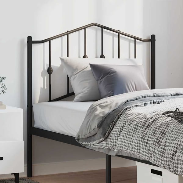 vidaXL Utskiftbar sengegavl i metall svart 100 cm