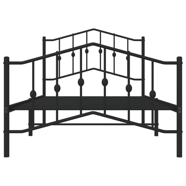vidaXL Sengeramme i metall med hode- og fotgavl svart 100x190 cm