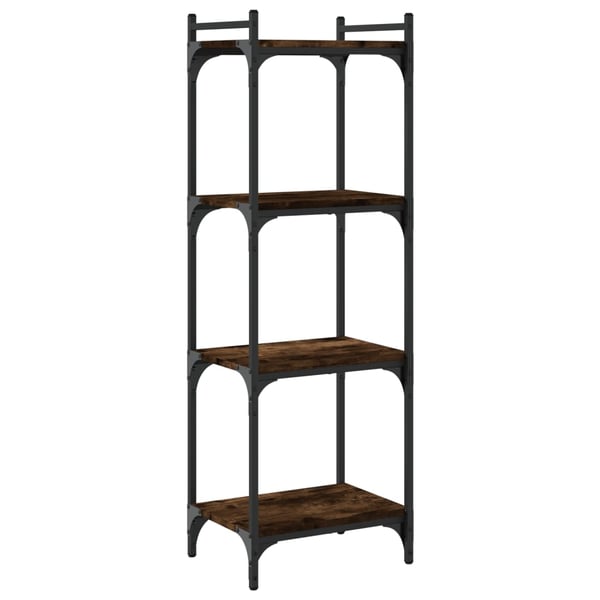 vidaXL bogreol 4 hylder 40x30x120 cm konstrueret træ røget eg