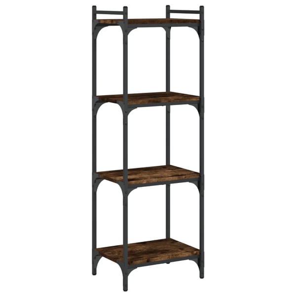 vidaXL bogreol 4 hylder 40x30x120 cm konstrueret træ røget eg