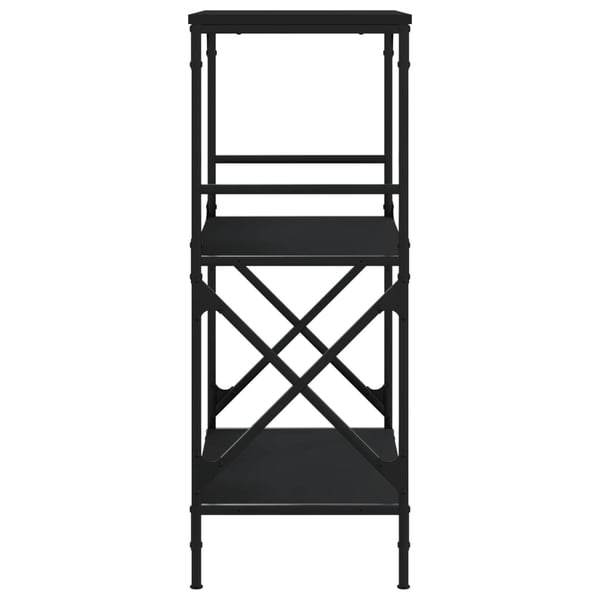 vidaXL bogreol med 3 hylder 59x35x90,5 cm konstrueret træ sort