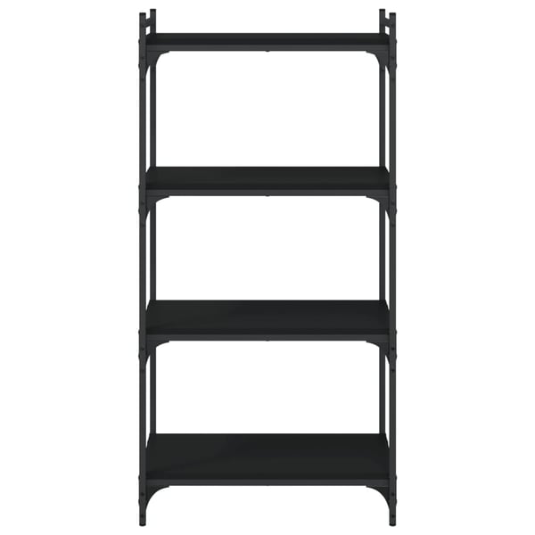 vidaXL bogreol med 4 hylder 60x30x120 cm konstrueret træ sort