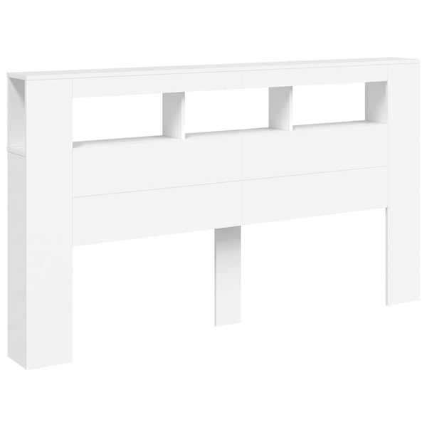 vidaXL Sengegavl med LED hvit 180x18,5x103,5 cm konstruert tre