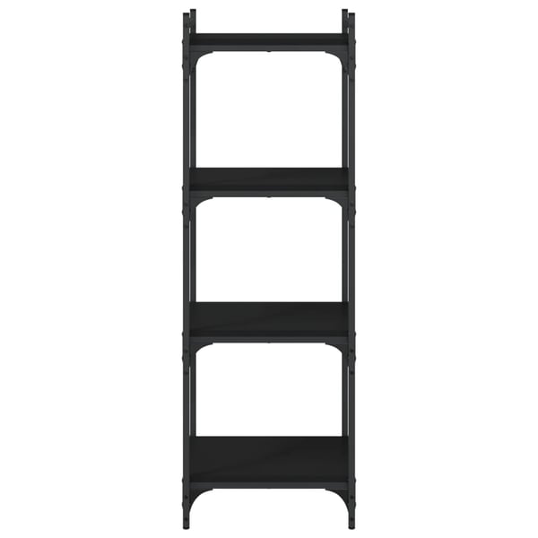 vidaXL bogreol med 4 hylder 40x30x120 cm konstrueret træ sort