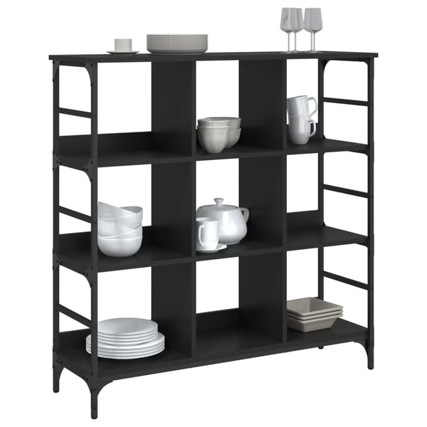 vidaXL skænk 102x32x103,5 cm konstrueret træ sort