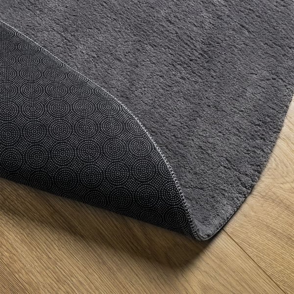 vidaXL Teppe HUARTE kort luv mykt og vaskbart antrasitt Ø 100 cm