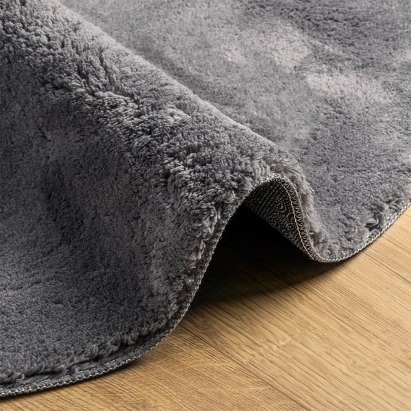 vidaXL Teppe HUARTE kort luv mykt og vaskbart antrasitt Ø 80 cm