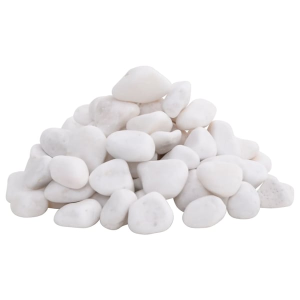 vidaXL Polerte småstein 10 kg hvit 2-5 cm