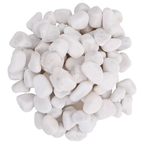 vidaXL Polerte småstein 25 kg hvit 2-5 cm