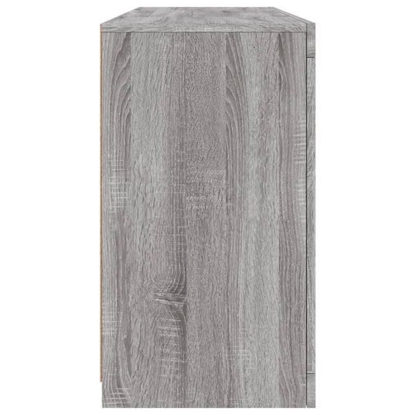 vidaXL Skjenk med LED-lys grå sonoma 142,5x37x67 cm