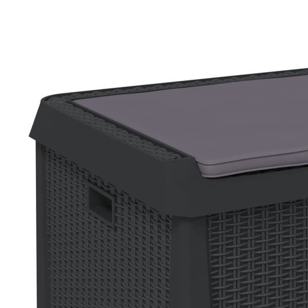 vidaXL Dynbox med sittdyna antracit 125 l PP